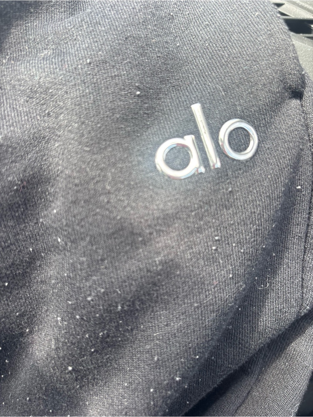 ALO Yoga  Black Sweatpants with Silver Logo